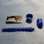 NEW Small Blue Bamboo Smoking Pipe Tobacco Herb Portable Metal Pocket Size
