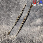 2 Silver Stainless Steel Scraper Poker Bowl Cleaner Tool Smoking Tobacco Herb