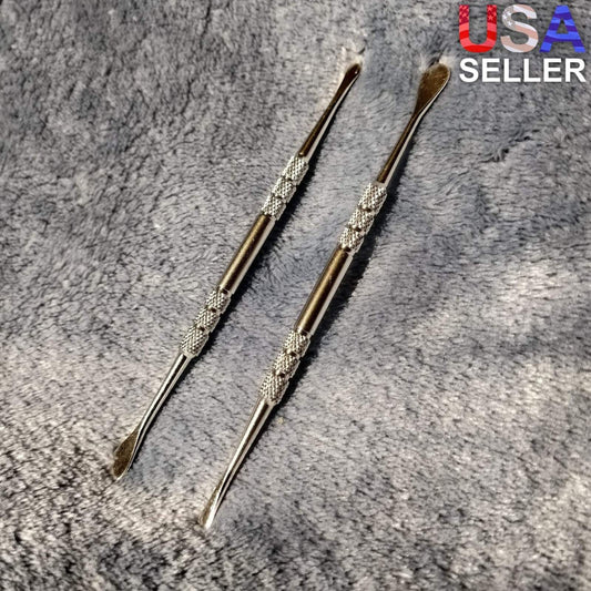 2 Silver Stainless Steel Scraper Poker Bowl Cleaner Tool Smoking Tobacco Herb