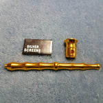 Small Long Gold Bamboo Smoking Pipe Tobacco Herb Portable Metal Travel Size