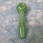 Small Olive Green Smoking Pipe Tobacco Herb Portable Glass Spoon Pocket Size
