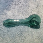 Small Misty Green Smoking Pipe Tobacco Herb Portable Glass Spoon Pocket Size