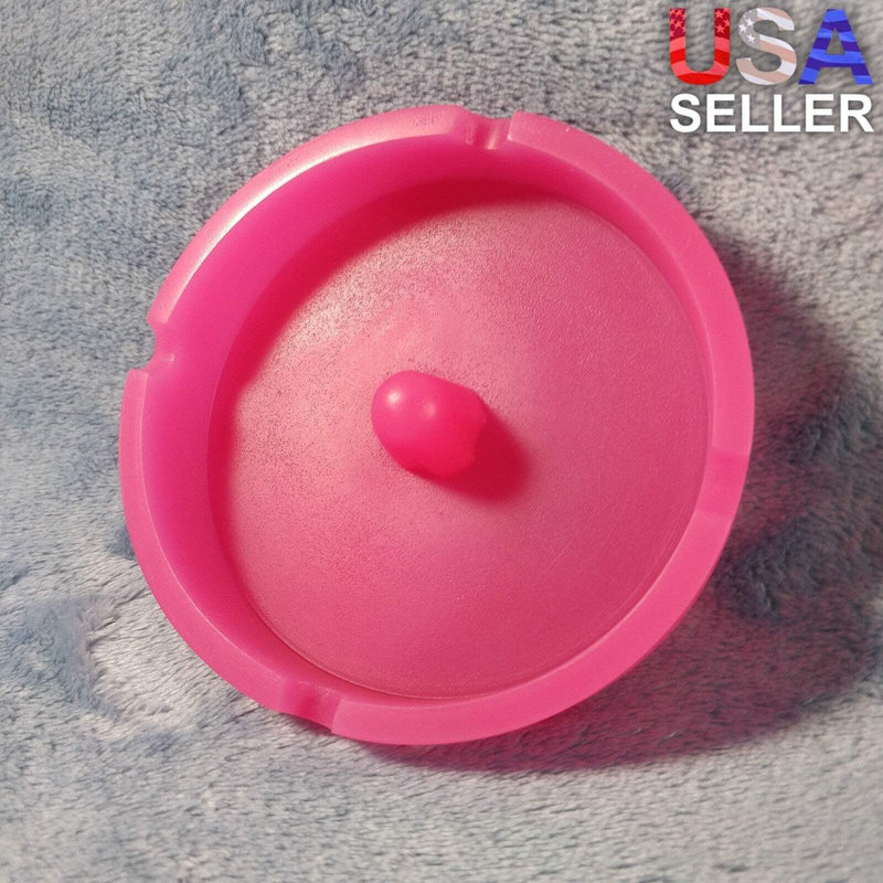 Unique Rosey Pink Silicone Ash Tray Smoking Tobacco Herb Round Ashtray Bowl Tap