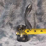 Small Elegant Smokey Black Water Pipe Tobacco Smoking Herb Glass Travel Size