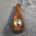 Tiger's Eye Wooden Wedge Smoking Pipe Tobacco Herb Portable Wood Travel Size