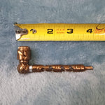 Small Bronze Deluxe Smoking Pipe Tobacco Herb Portable Metal Glass Travel Size