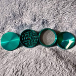 50mm Small Green 4 Piece Tobacco Herb Grinder Portable Metal Travel Size