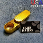 NEW Small Gold Foldable Smoking Pipe Tobacco Herb Portable Metal Pocket Size