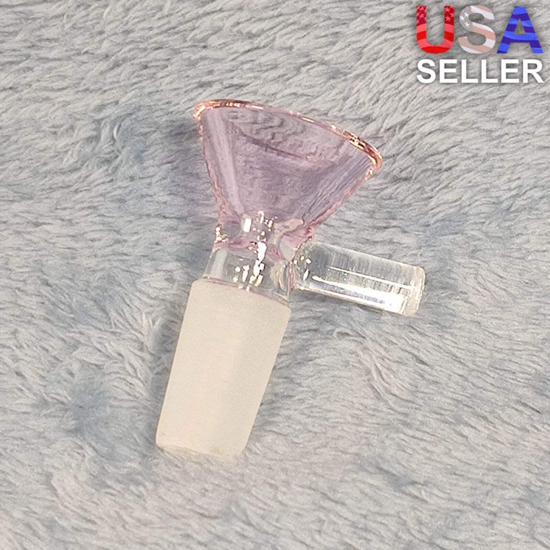 14mm Male Rosey Pink Glass Bowl Replacement Tobacco Herb Water Pipe Piece