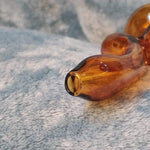 Small Elegant Amber Red Water Pipe Tobacco Smoking Herb Glass Travel Size