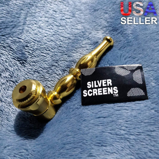 NEW Small Gold Stylish Smoking Pipe Tobacco Herb Portable Metal Pocket Size