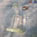 Small Premium Olive Green Water Pipe Tobacco Smoking Herb Glass Travel Size