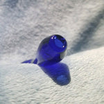 Small Sapphire Blue Smoking Pipe Tobacco Herb Portable Glass Spoon Pocket Size