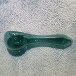 Small Misty Green Smoking Pipe Tobacco Herb Portable Glass Spoon Pocket Size