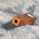 Small Oak Wood Wedge Smoking Pipe Tobacco Herb Portable Wooden Travel Size