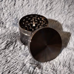 50mm Small Gunmetal 4 Piece Tobacco Herb Grinder Portable Metal Travel Size