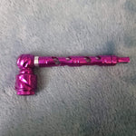 Small Purple Deluxe Smoking Pipe Tobacco Herb Portable Metal Glass Travel Size