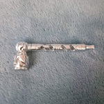 Small Silver Deluxe Smoking Pipe Tobacco Herb Portable Metal Glass Travel Size
