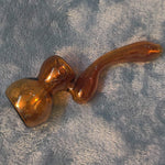 Small Elegant Amber Red Water Pipe Tobacco Smoking Herb Glass Travel Size