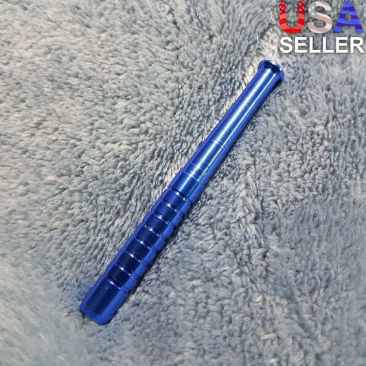 Small Blue One Hitter Bat Smoking Pipe Tobacco Herb Portable Metal Pocket Size