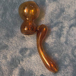 Small Elegant Amber Red Water Pipe Tobacco Smoking Herb Glass Travel Size