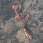 Small Elegant Rosey Pink Water Pipe Tobacco Smoking Herb Glass Travel Size