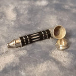 Small Black Luxury Metal Smoking Pipe Tobacco Herb Silver Portable Pocket Size