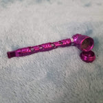 Small Purple Deluxe Smoking Pipe Tobacco Herb Portable Metal Glass Travel Size