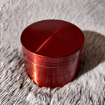 50mm Small Red 4 Piece Tobacco Herb Grinder Portable Metal Travel Size