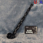 Small Long Black Bamboo Smoking Pipe Tobacco Herb Portable Metal Travel Size