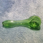 Small Emerald Green Smoking Pipe Tobacco Herb Portable Glass Spoon Pocket Size