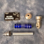 Small Blue Luxury Metal Smoking Pipe Tobacco Herb Silver Portable Pocket Size