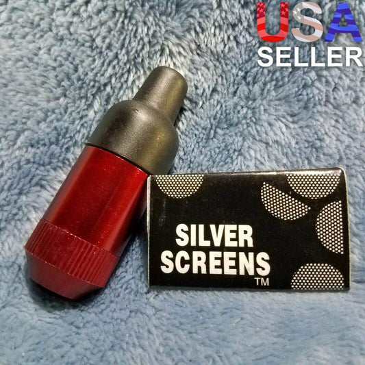 NEW Small Red Bullet Smoking Pipe Tobacco Herb Portable Metal Pocket Size