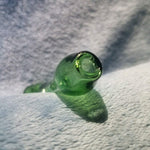 Small Emerald Green Smoking Pipe Tobacco Herb Portable Glass Spoon Pocket Size