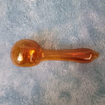 Small Amber Red Smoking Pipe Tobacco Herb Portable Glass Spoon Pocket Size