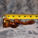 Small Elegant Amber Red Water Pipe Tobacco Smoking Herb Glass Travel Size
