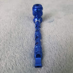 Small Blue Deluxe Smoking Pipe Tobacco Herb Portable Metal Glass Travel Size