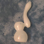 Small Elegant Pearl White Water Pipe Tobacco Smoking Herb Glass Travel Size