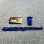 Small Long Blue Bamboo Smoking Pipe Tobacco Herb Portable Metal Travel Size