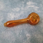Small Amber Red Smoking Pipe Tobacco Herb Portable Glass Spoon Pocket Size