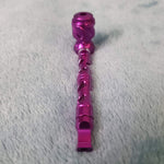Small Purple Deluxe Smoking Pipe Tobacco Herb Portable Metal Glass Travel Size