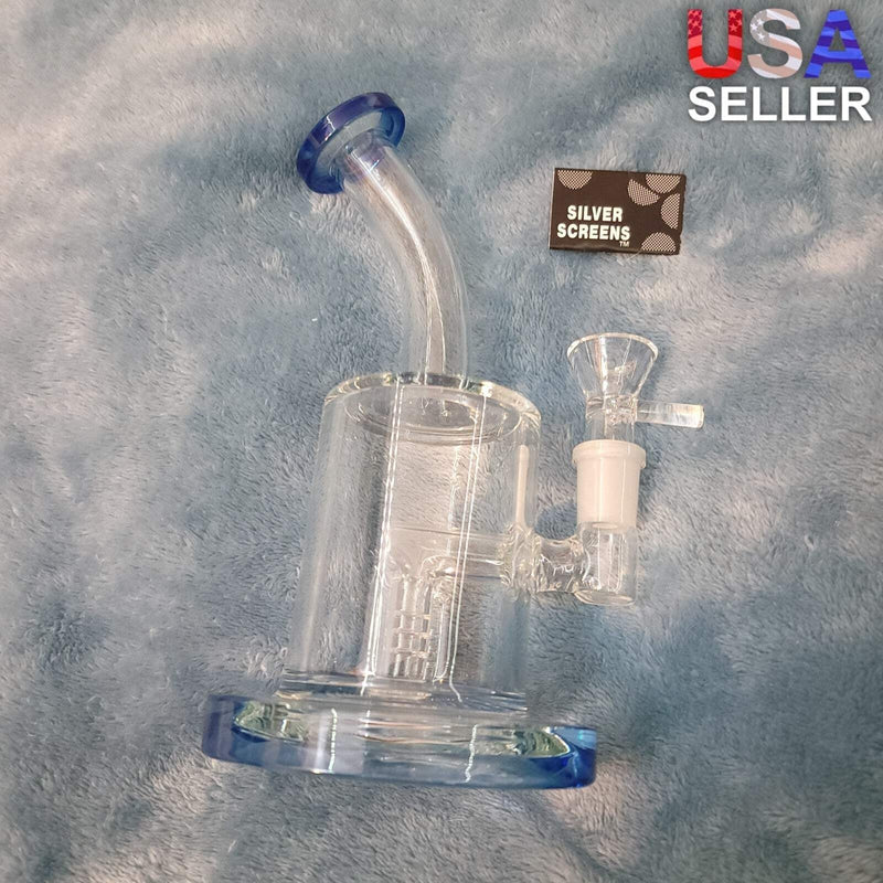 Small Premium Ice Blue Water Pipe Tobacco Smoking Herb Glass Travel Size