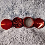50mm Small Red 4 Piece Tobacco Herb Grinder Portable Metal Travel Size