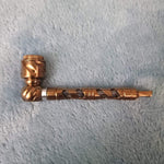 Small Bronze Deluxe Smoking Pipe Tobacco Herb Portable Metal Glass Travel Size