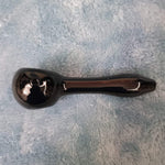 Small Obsidian Black Smoking Pipe Tobacco Herb Portable Glass Spoon Pocket Size