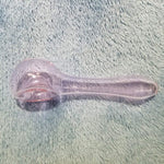 Small Rosey Pink Smoking Pipe Tobacco Herb Portable Glass Spoon Pocket Size