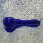 Small Sapphire Blue Smoking Pipe Tobacco Herb Portable Glass Spoon Pocket Size