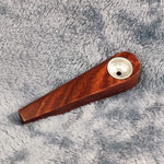 Small Red Wood Wedge Smoking Pipe Tobacco Herb Portable Wooden Travel Size