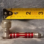 Small Red Luxury Metal Smoking Pipe Tobacco Herb Silver Portable Pocket Size