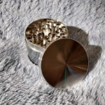50mm Small Silver 4 Piece Tobacco Herb Grinder Portable Metal Travel Size